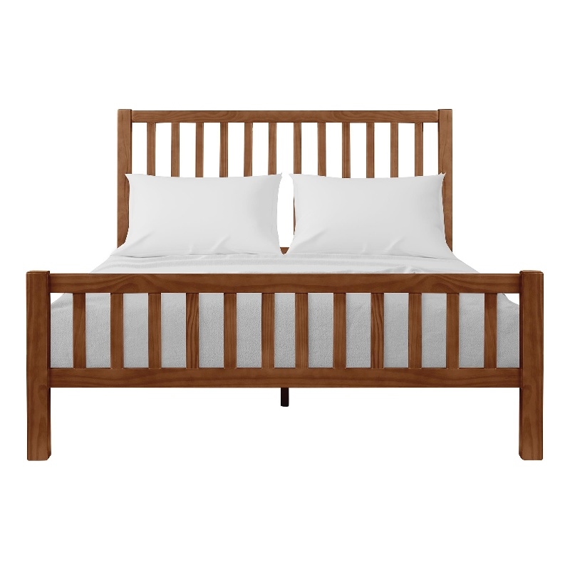 Hampton Wooden Platform Bed in Walnut Queen