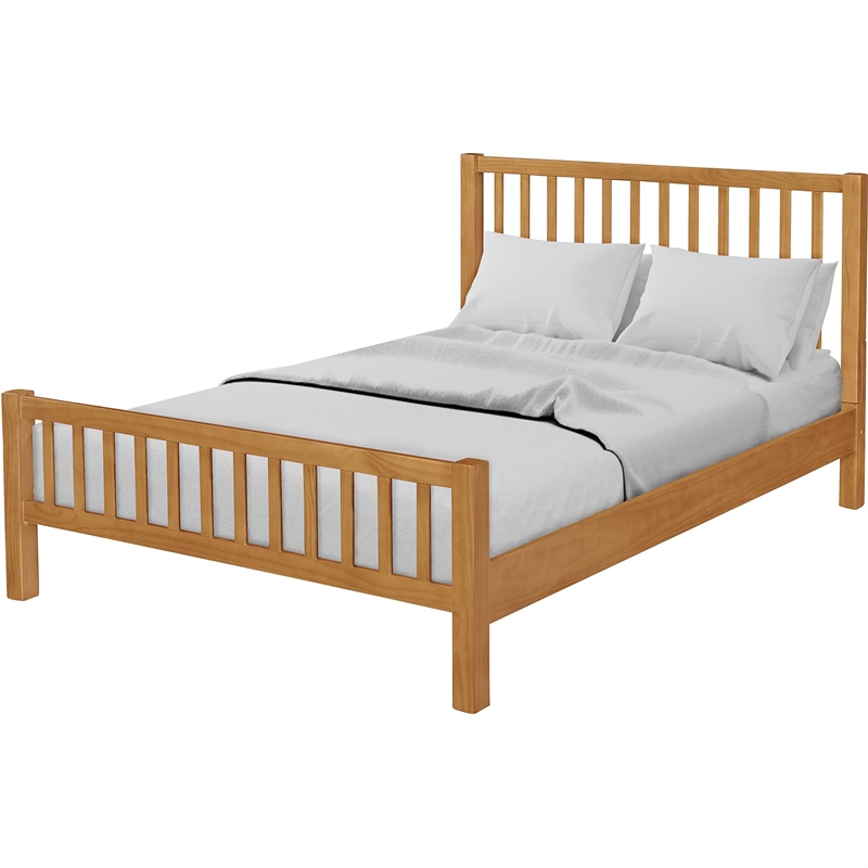 Hampton Wooden Platform Bed in Oak Queen