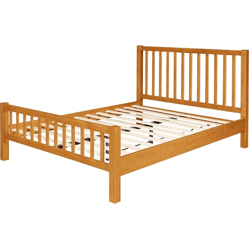 Hampton Wooden Platform Bed in Oak Queen