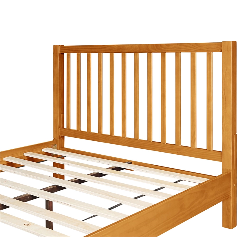 Hampton Wooden Platform Bed in Oak Queen