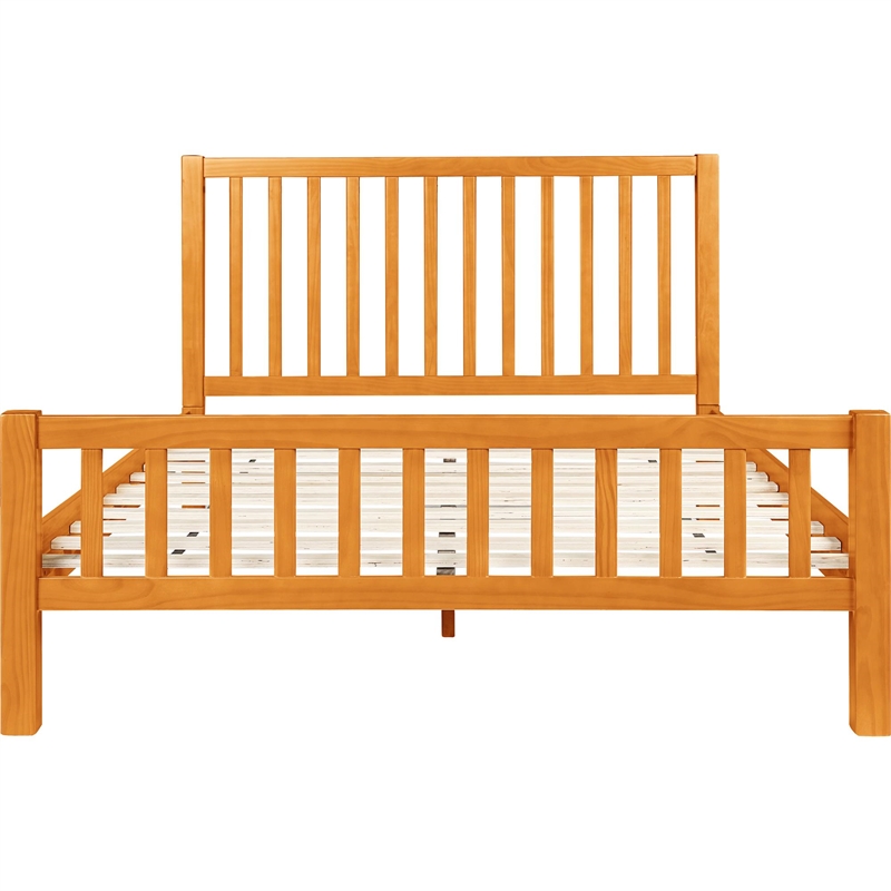Hampton Wooden Platform Bed in Cherry Queen