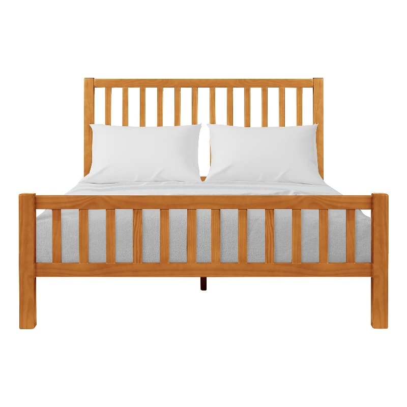 Hampton Wooden Platform Bed in Cherry Queen