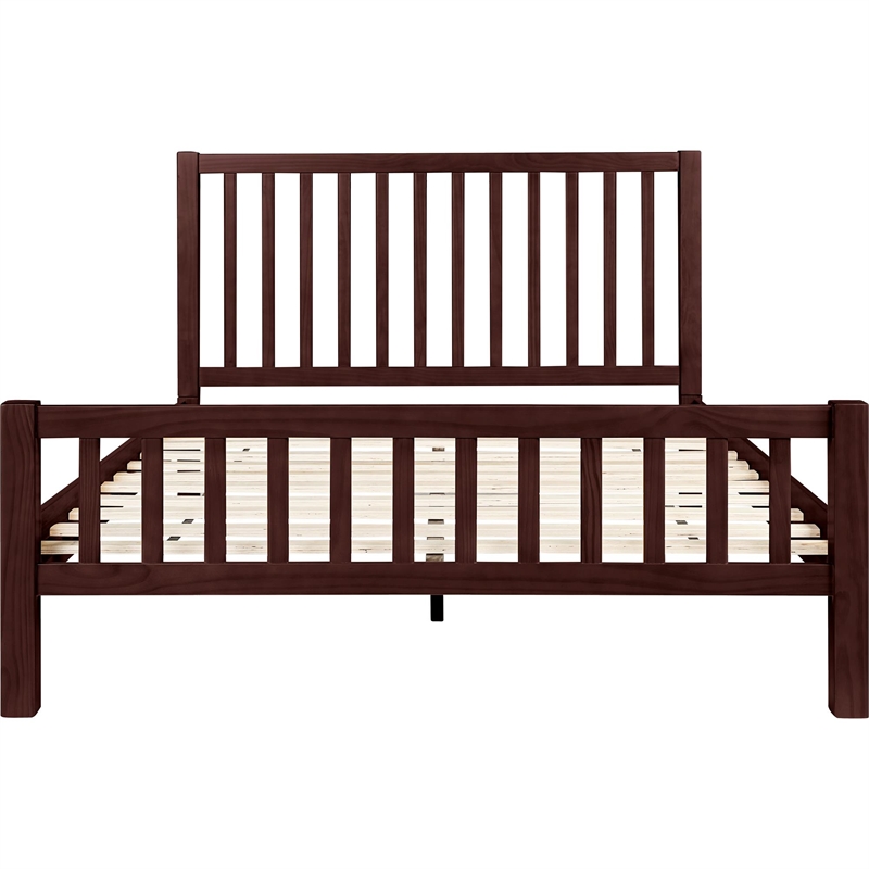 Hampton Wooden Platform Bed in Espresso Queen