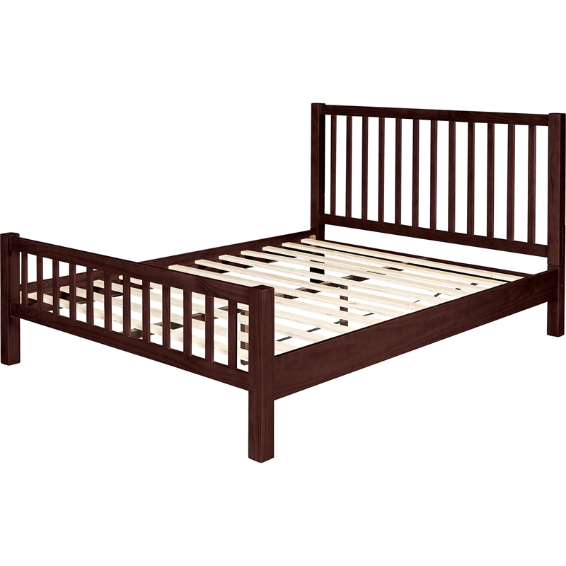 Hampton Wooden Platform Bed in Espresso Queen