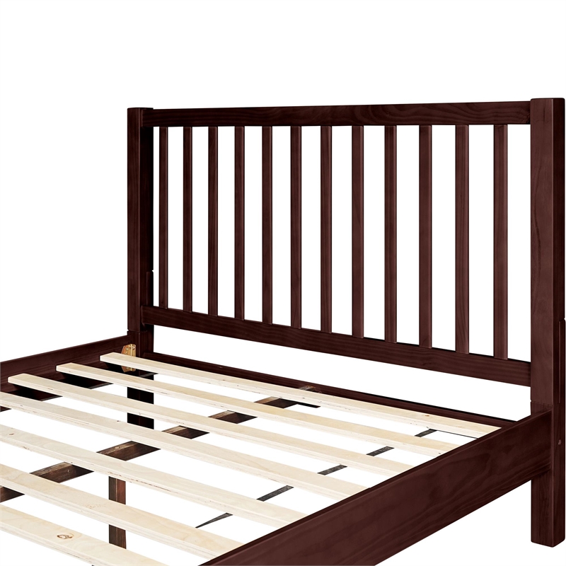 Hampton Wooden Platform Bed in Espresso Queen