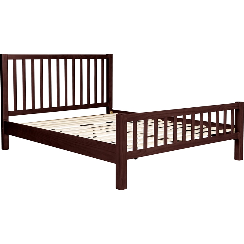 Hampton Wooden Platform Bed in Espresso King