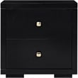 Hampton Wooden Platform Bed in Black Queen with 2 Nightstands