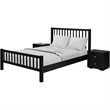 Hampton Wooden Platform Bed in Black King with 2 Nightstands