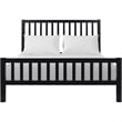 Hampton Wooden Platform Bed in Black King with 2 Nightstands