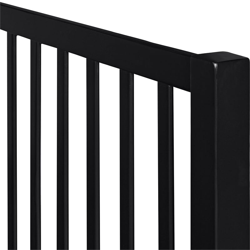 Hampton Wooden Platform Bed in Black King with 2 Nightstands