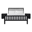Hampton Wooden Platform Bed in Black King with 2 Nightstands