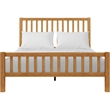 Hampton Wooden Platform Bed in Oak King with 2 Nightstands