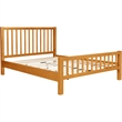 Hampton Wooden Platform Bed in Oak King with 2 Nightstands