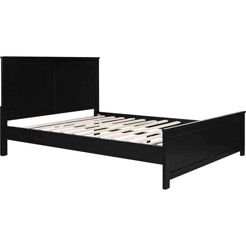 Winston Wooden Platform Bed in Black Queen