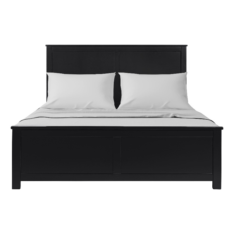 Winston Wooden Platform Bed in Black Queen