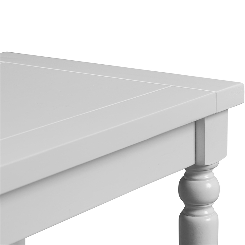 Philippe Wood Seat Dining Bench White with Turned Legs