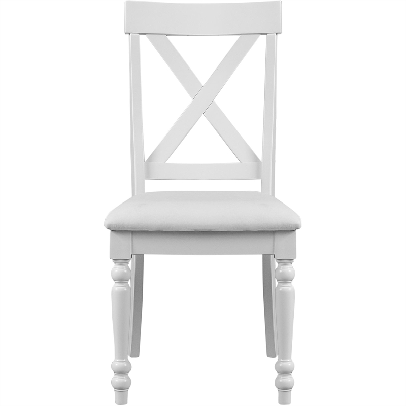 Philippe 6 Piece Dining Set White with Upholstered Chairs