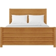 Caroline Wooden Platform Bed in Oak King with 2 Nightstands