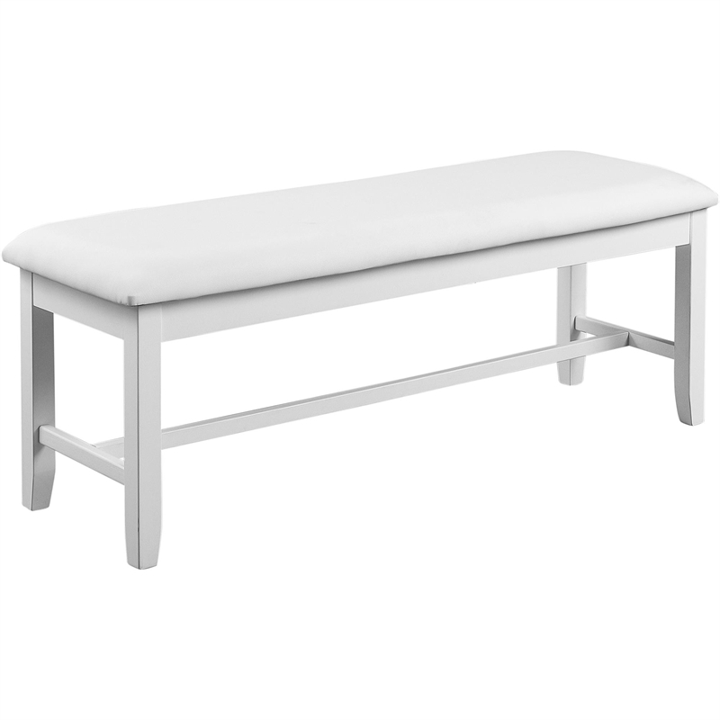 Kendal 6 Piece Wood Dining Set White with Upholstered Seating