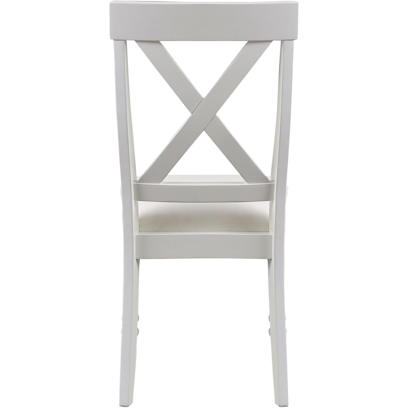 Philippe Upholstered Faux Leather Dining Chair (Set of 2) White with Cross Back