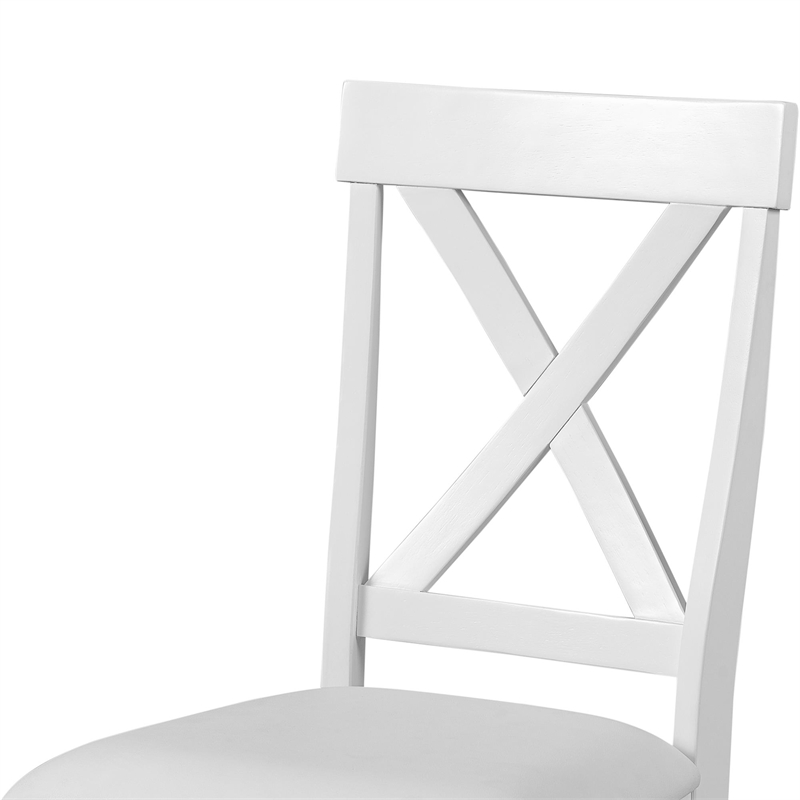 Philippe Upholstered Faux Leather Dining Chair (Set of 2) White with Cross Back