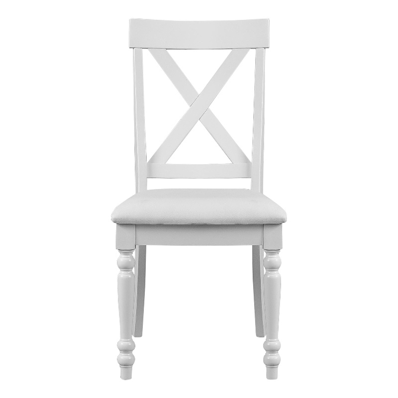 Philippe Upholstered Faux Leather Dining Chair (Set of 2) White with Cross Back