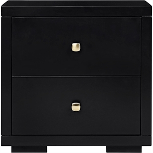 Camden Isle Wooden 2 Drawer Nightstand in Black