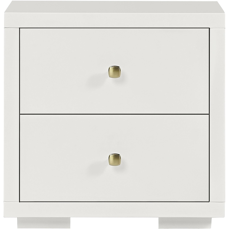 Camden Isle Wooden 2 Drawer Nightstand in White