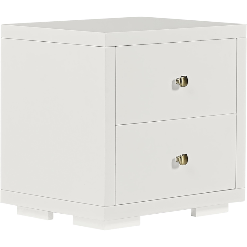 Camden Isle Wooden 2 Drawer Nightstand in White