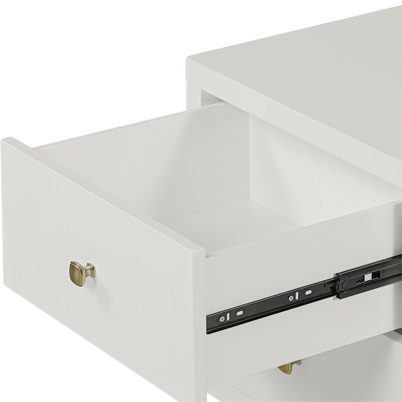 Camden Isle Wooden 2 Drawer Nightstand in White