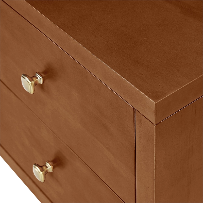 Camden Isle Wooden 2 Drawer Nightstand in Walnut