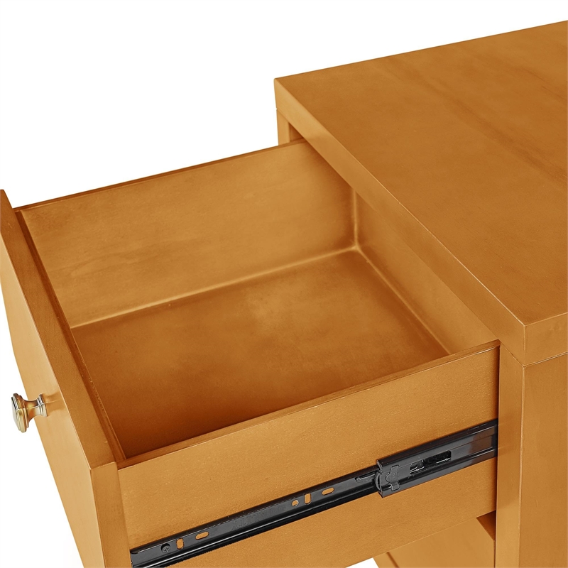 Camden Isle Wooden 2 Drawer Nightstand in Oak