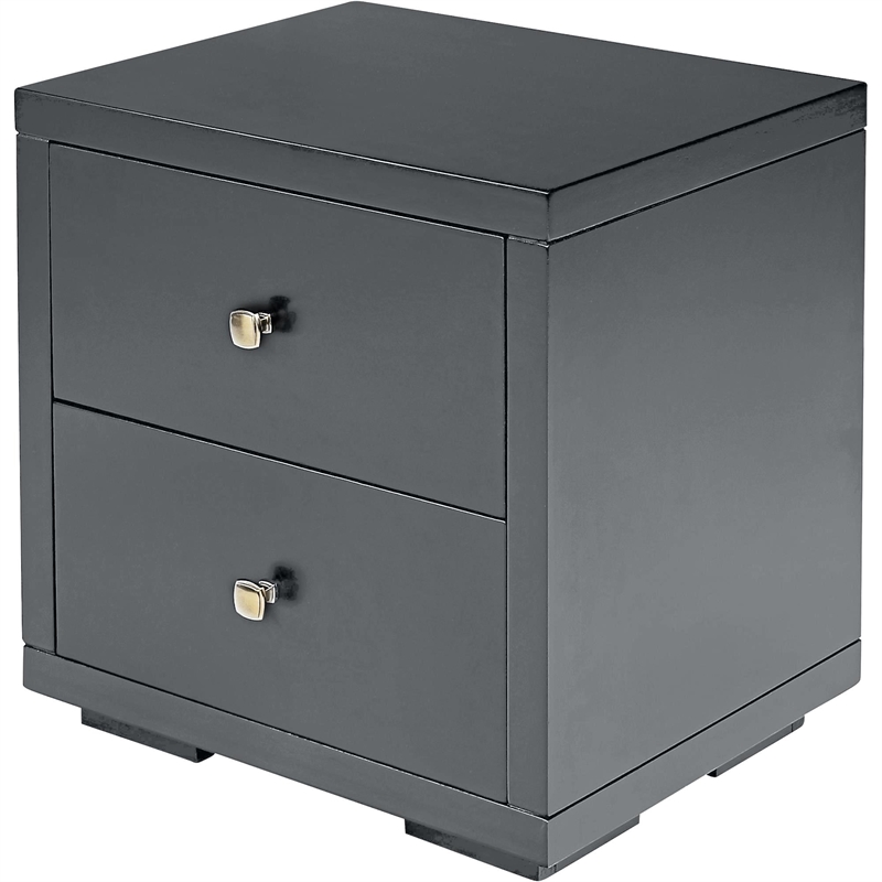 Camden Isle Wooden 2 Drawer Nightstand in Charcoal