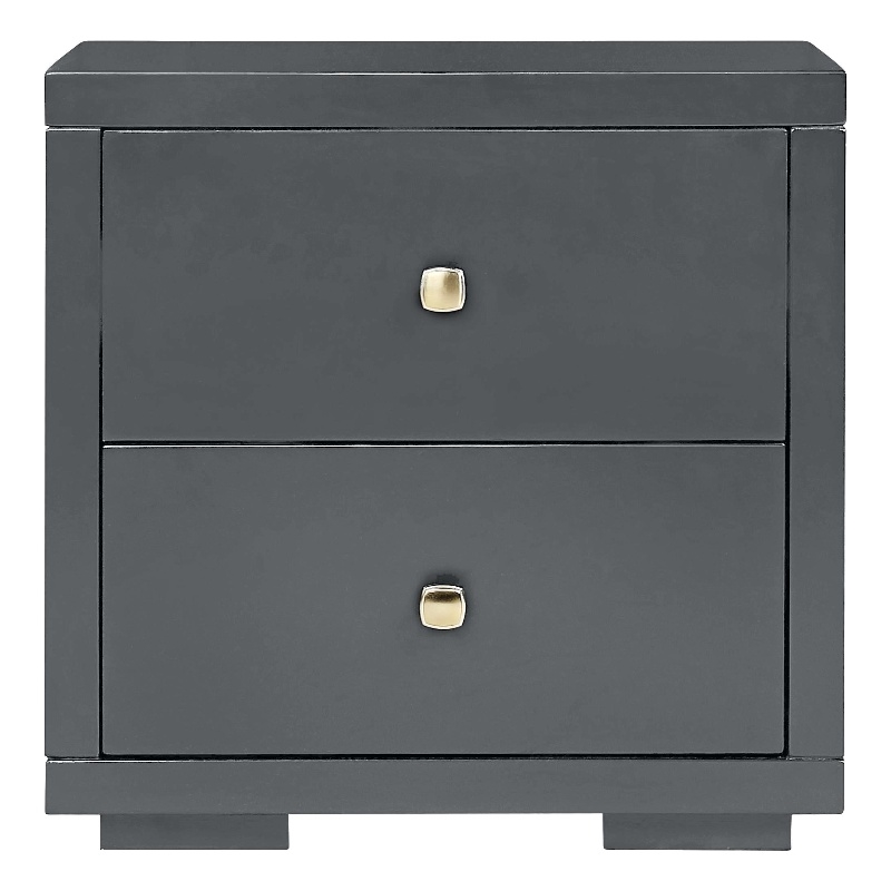 Camden Isle Wooden 2 Drawer Nightstand in Charcoal