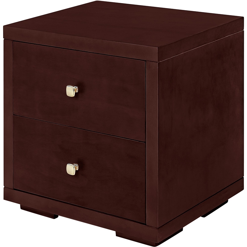 Camden Isle Wooden 2 Drawer Nightstand in Espresso
