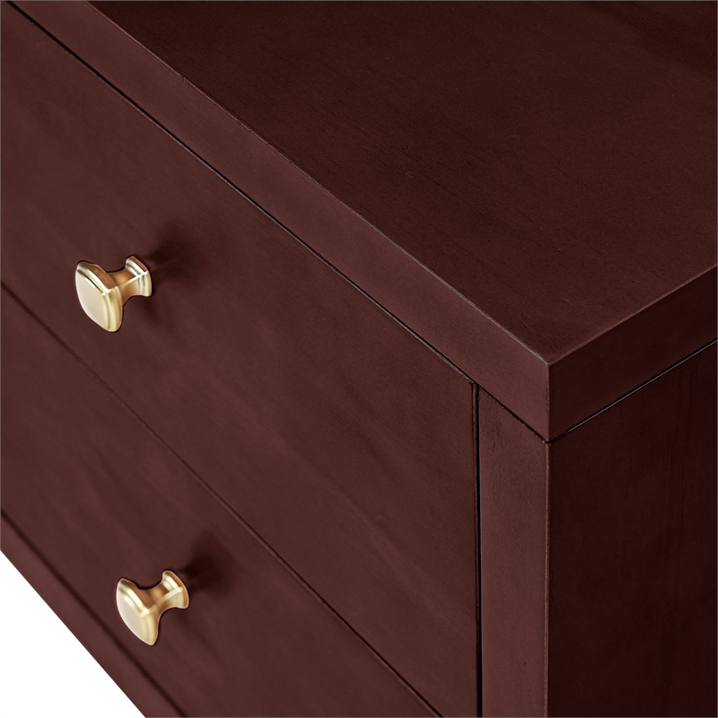Camden Isle Wooden 2 Drawer Nightstand in Espresso