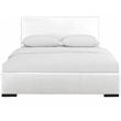 Hindes Upholstered Platform Bed White Queen with 1 Nightstand