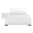 Hindes Upholstered Platform Bed White Queen with 1 Nightstand