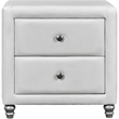 Hindes Upholstered Platform Bed White King with 1 Nightstand