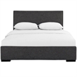 Hindes Upholstered Platform Bed Gray Queen with 1 Nightstand