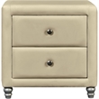 Hindes Upholstered Platform Bed Beige Queen with 1 Nightstand