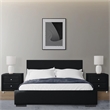 Hindes Upholstered Platform Bed Black Upholstered Queen with 1 Nightstand
