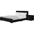 Hindes Upholstered Platform Bed Black Upholstered King with 1 Nightstand