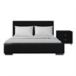 Hindes Upholstered Platform Bed Black Upholstered Full with 1 Nightstand