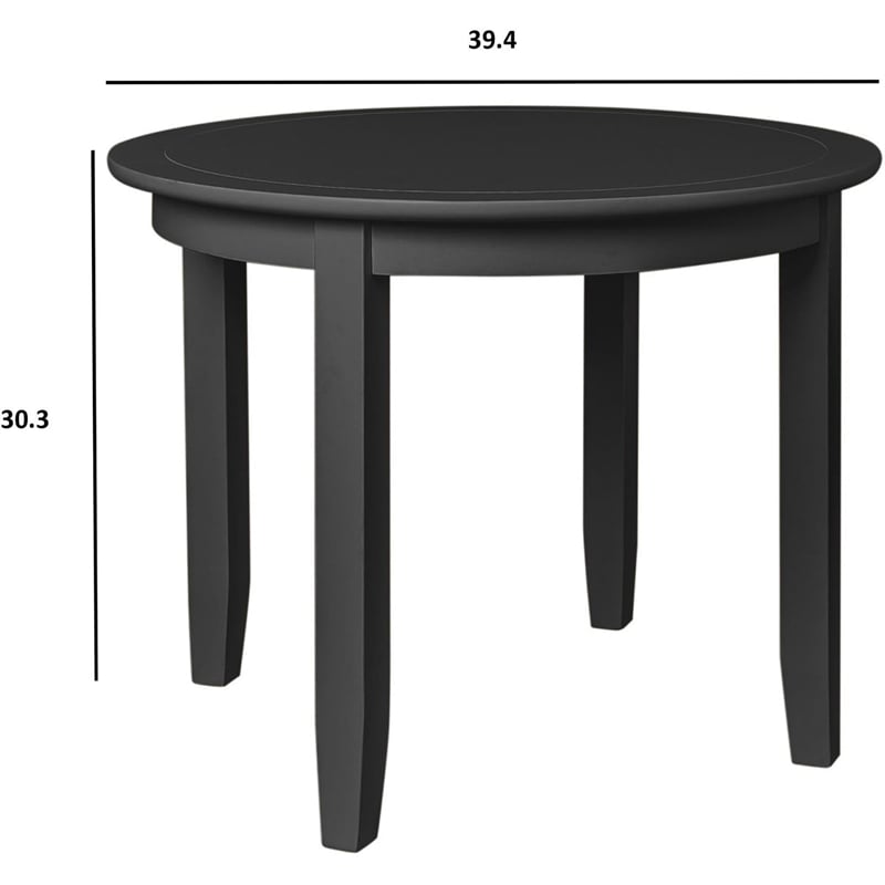 Kendal 5 Piece Dining Set Black Round Table