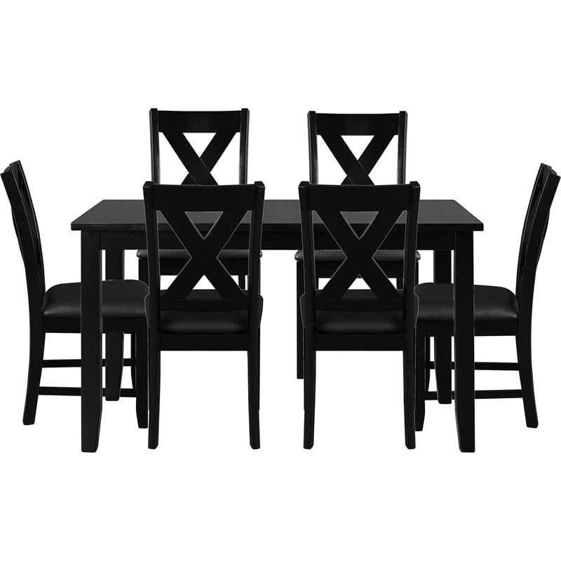 Kendal 7 Piece Dining Set Black