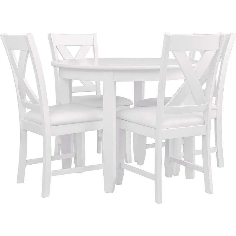 Kendal 5 Piece Dining Set White Round