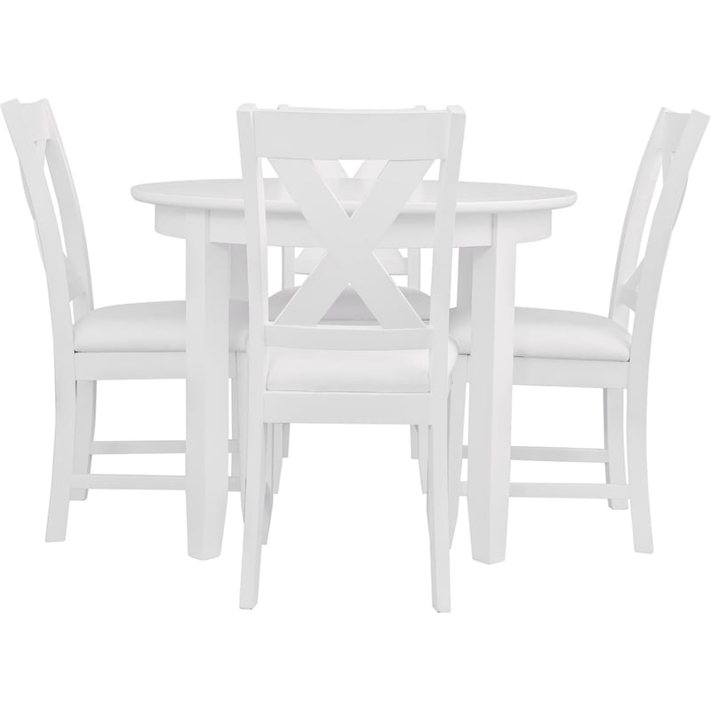 Kendal 5 Piece Dining Set White Round