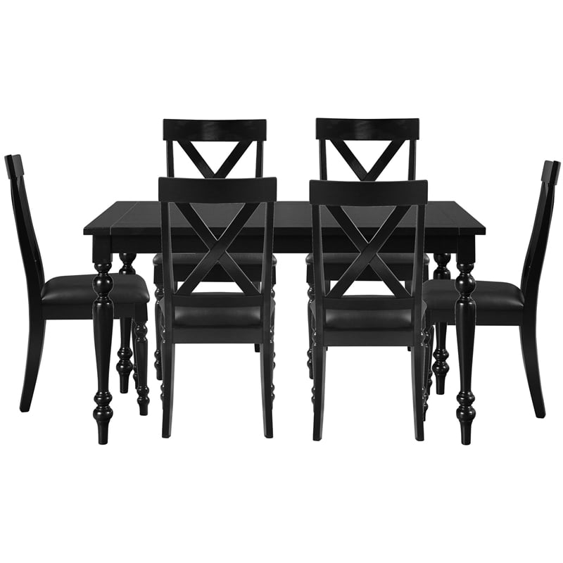 Philippe 7 Piece Dining Set Black