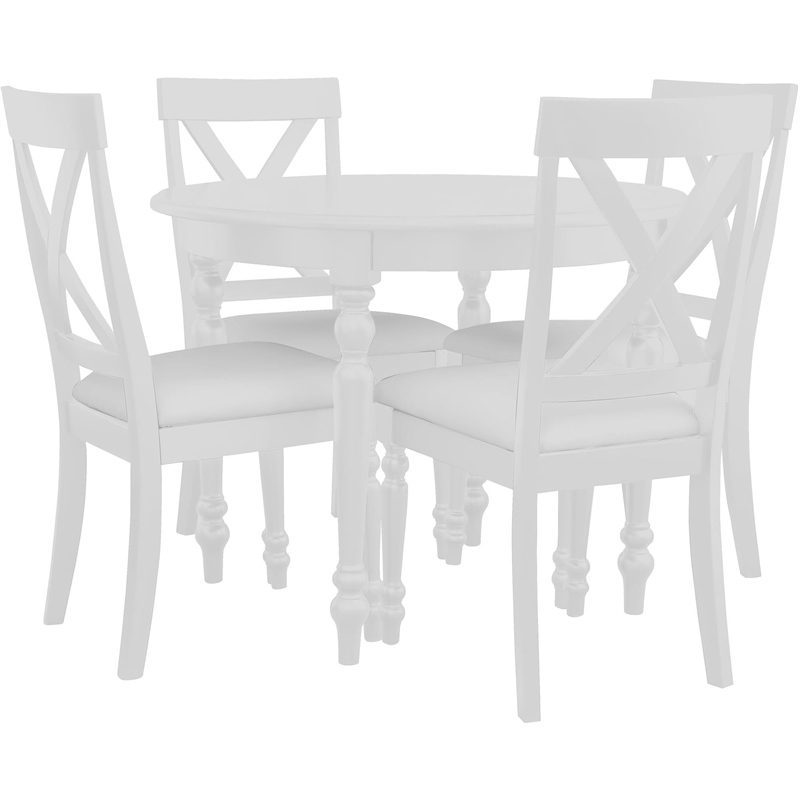 Philippe 5 Piece Dining Set White Round